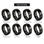 font options for inside engraving on black ehwaz rings