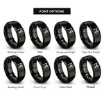 font options for inside engraving on black ehwaz rings