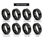 font options for inside engraving on black ehwaz rings