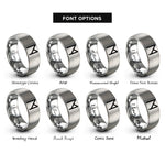 font options for inside engraving on grey ehwaz rings