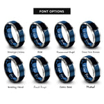 font options for inside engraving on blue & silver eiffel tower rings