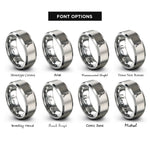 font options for inside engraving on gray eiffel tower rings