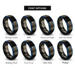 font options for inside engraving on gunmetal & blue eiffel tower rings