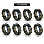 font options for inside engraving on gunmetal & blue eiffel tower rings