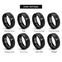 font options for inside engraving on black eiffel tower stamp rings