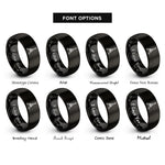 font options for inside engraving on black eiffel tower stamp rings