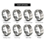 font options for inside engraving on grey eiffel tower stamp rings