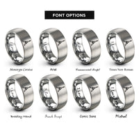 font options for inside engraving on grey eiffel tower stamp rings