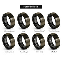 font options for inside engraving on gunmetal & black eiffel tower stamp rings