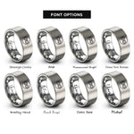 font options for inside engraving on silver eight circle rings