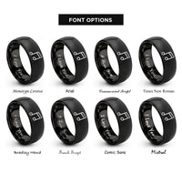 font options for inside engraving on black eighth beamed rings