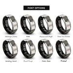 font options for inside engraving on black & grey eighth note rings
