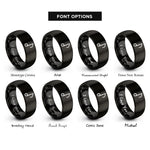 font options for inside engraving on black eighth note rings