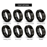font options for inside engraving on black eighth note rings