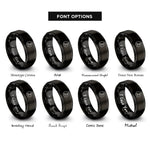 font options for inside engraving on black eighth note rings