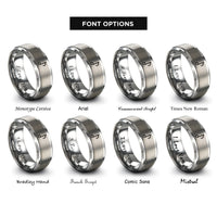font options for inside engraving on gray eighth note rings