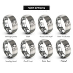 font options for inside engraving on silver eighth note rings