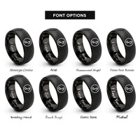 font options for inside engraving on black eighth notes rings
