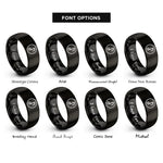 font options for inside engraving on black eighth notes rings