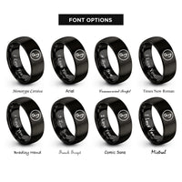 font options for inside engraving on black eighth notes rings