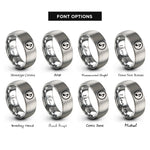 font options for inside engraving on gray eighth rest circle rings