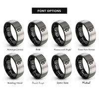 font options for inside engraving on black & gray eihwaz rings