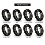 font options for inside engraving on black & grey eihwaz rings