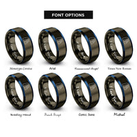 font options for inside engraving on gunmetal & blue el capitan yosemite rings