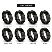 font options for inside engraving on black electric cello bow rings