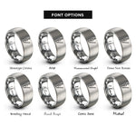 font options for inside engraving on gray electric cello bow rings