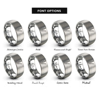 font options for inside engraving on gray electric cello bow rings