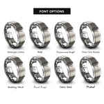 font options for inside engraving on gray electric cello bow rings