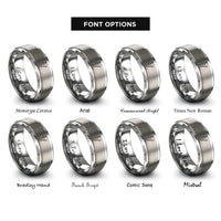 font options for inside engraving on gray electric cello bow rings
