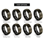 font options for inside engraving on gunmetal & black electric cello bow rings