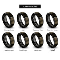 font options for inside engraving on gunmetal & black electric cello bow rings