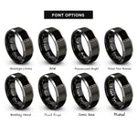 font options for inside engraving on black & gray electric clippers rings