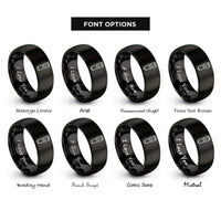 font options for inside engraving on black electric clippers rings
