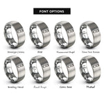 font options for inside engraving on gray electric clippers rings