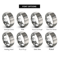 font options for inside engraving on gray electric clippers rings
