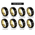 font options for inside engraving on black & gold electric guitar rings