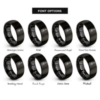 font options for inside engraving on black electric guitar rings