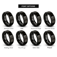 font options for inside engraving on black electric guitar rings