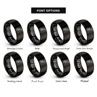 font options for inside engraving on black electric guitar rings