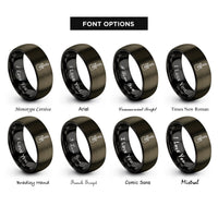 font options for inside engraving on gunmetal & black electric guitar rings