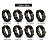 font options for inside engraving on gunmetal & black electric guitar rings