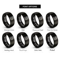 font options for inside engraving on black electric kettle rings
