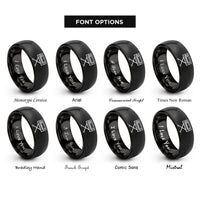 font options for inside engraving on black electric keyboard stand rings