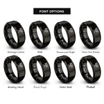 font options for inside engraving on black electric keyboard stand rings