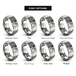 font options for inside engraving on gray electric keyboard stand rings