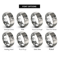 font options for inside engraving on gray electric keyboard stand rings